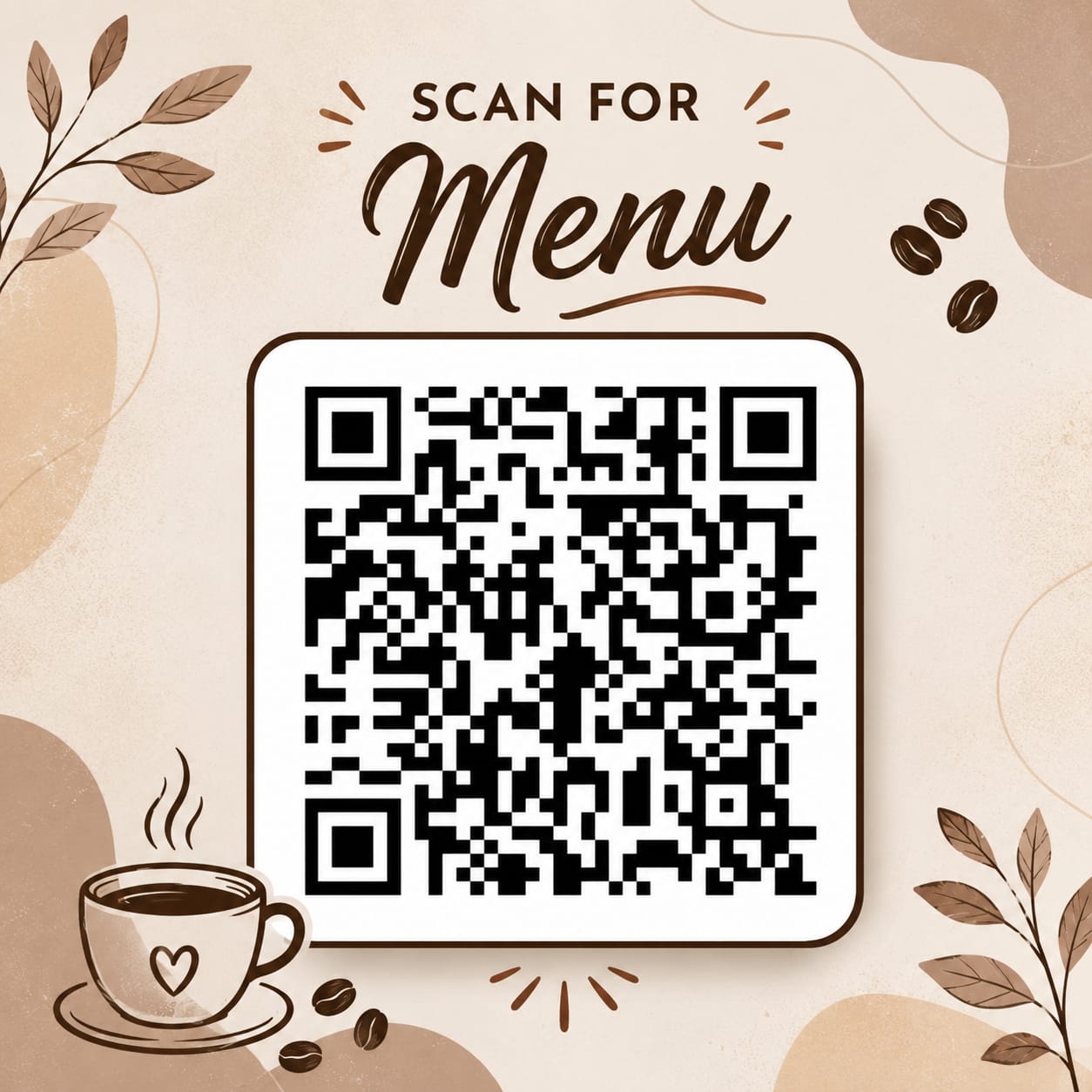 XYZ Cafe — QR menu poster